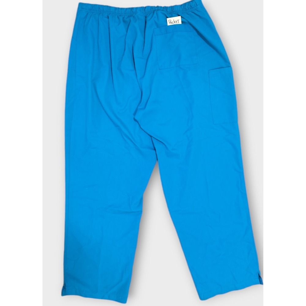 Wonder Wink Spread Good Cheer‎ Womens 3X Blue Scrub Pants Drawstring Style #5025 - Picture 3 of 8
